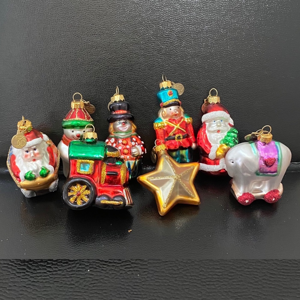 Set of 8 DEPARTMENT 56 Mercury Glass Assorted Mini Ornaments